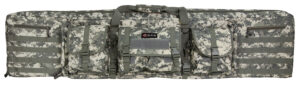 G*Outdoors DRC55ACU double rifle case A-TACS AU 600D polyester with lockable zippers and MOLLE webbing