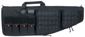 G-Outdoors 32-inch tactical AR case with external handgun pocket in black, 1000D polyester