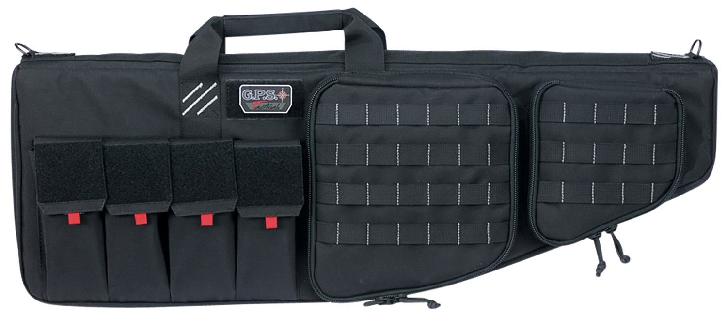 G-Outdoors 32-inch tactical AR case with external handgun pocket in black, 1000D polyester