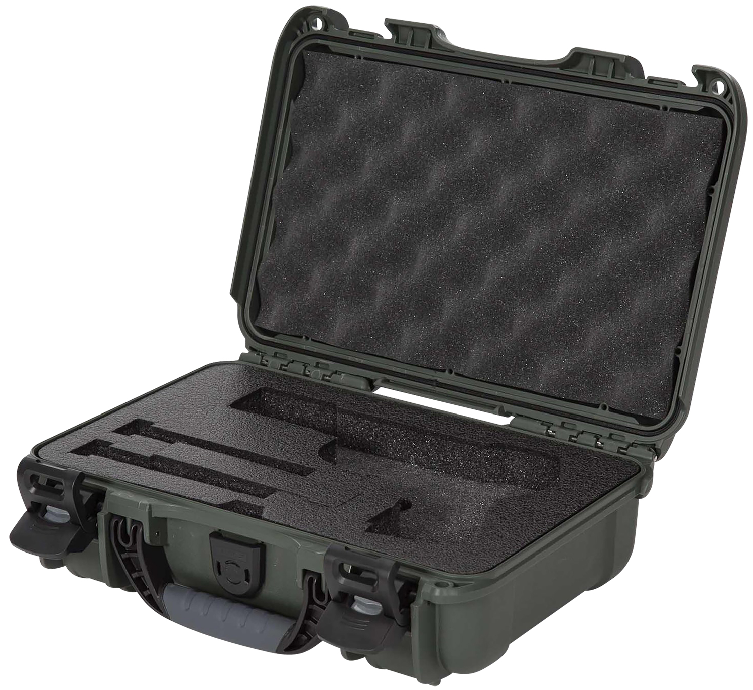 Nanuk 909 Classic Gun Case olive with closed-cell foam interior, 11.44 x 7 x 3.68 inches