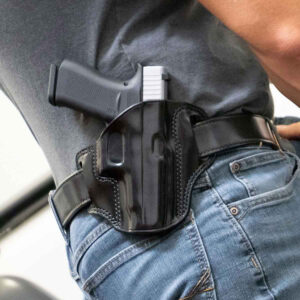 Galco Combat Master CM876B OWB black leather holster for Springfield Hellcat Pro, right-hand belt slide