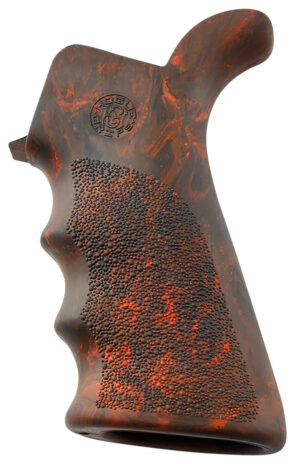 Hogue OverMolded Beavertail AR-15 grip in Red Lava with Cobblestone texture