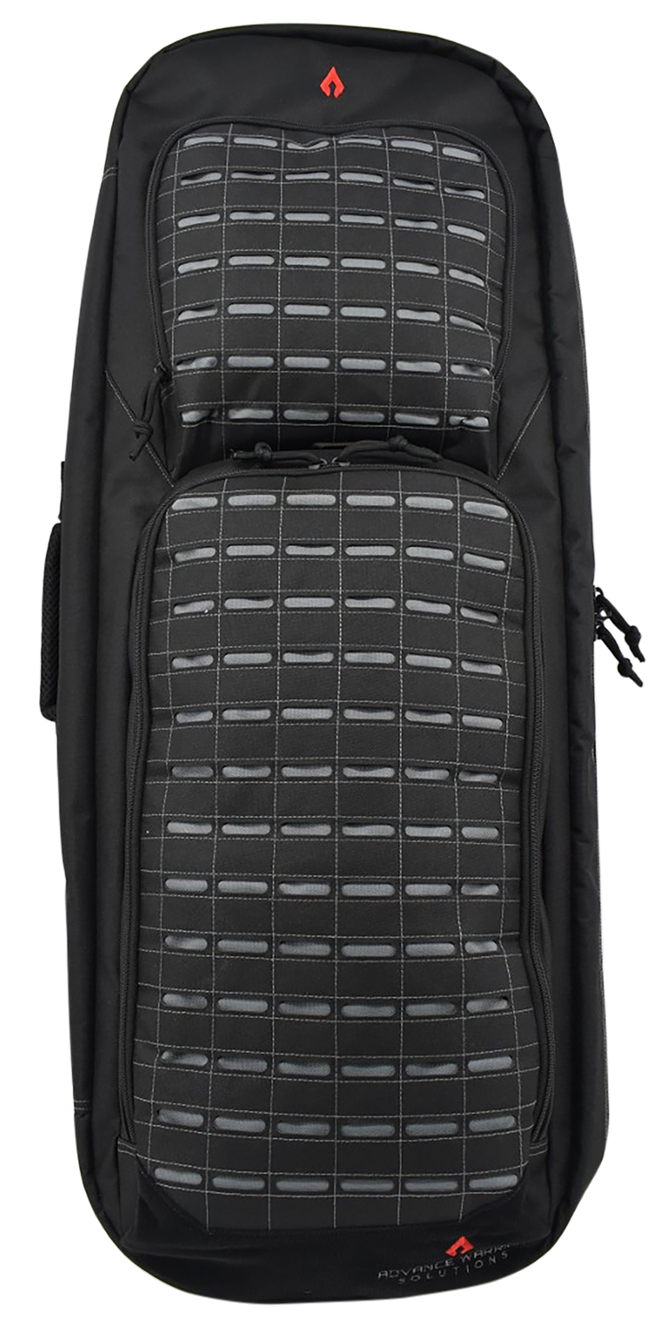 Advance Warrior Solutions Frame 36-inch rifle case in black with backpack straps and MOLLE front
