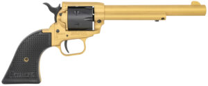 Heritage Mfg RR22S6 Rough Rider  22 LR 6 6.50", Gold Cerakote Barrel, Black Satin Cylinder, Gold Cerakote Steel Frame, Black Polymer Grips Features Black Accents