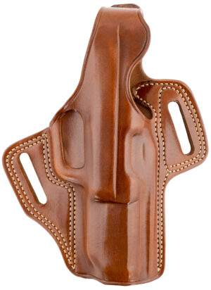 Galco FL458R Fletch tan leather OWB belt-slide holster, right-hand