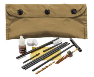 Kleen-Bore POU302T modular cleaning kit in coyote tan with brushes and nylon pouch