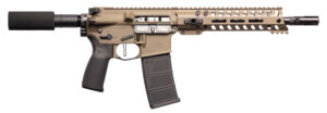 POF Minman 5.56 pistol with 9-inch M-LOK handguard and Patriot Brown Cerakote receiver