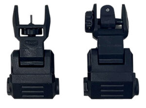 NCStar VG166 low-profile Picatinny flip-up front and rear sight set, black polymer