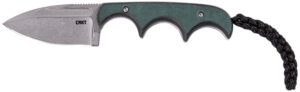 CRKT Minimalist 2.15 inch spear point fixed blade knife with stonewashed 8Cr13MoV steel and green handle