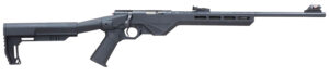 Citadel Trakr .22 LR bolt-action rifle with black tactical synthetic stock and threaded muzzle