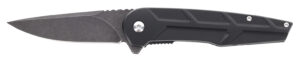 Schrade Reckon 1159329 folding knife with 3.25 inch D2 drop point blade and black aluminum handle