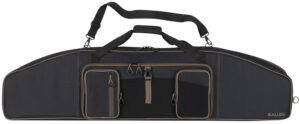 Allen Tower 50-inch double rifle case in black/gold Endura fabric with shoulder strap