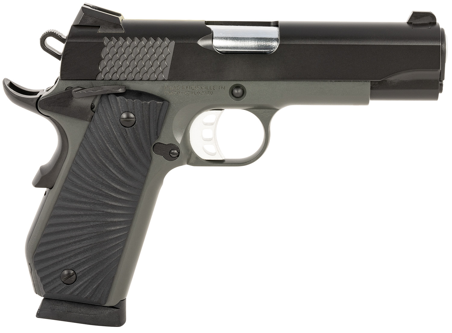 TISAS 1911 Stingray Carry 9mm pistol with black slide, grey frame and G10 grips
