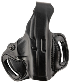 DeSantis black leather thumb-break mini slide holster for Glock 43, right hand, belt slide