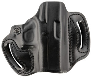 DeSantis Mini Slide OWB black leather holster for Glock 43 43X 48 right-hand belt slide