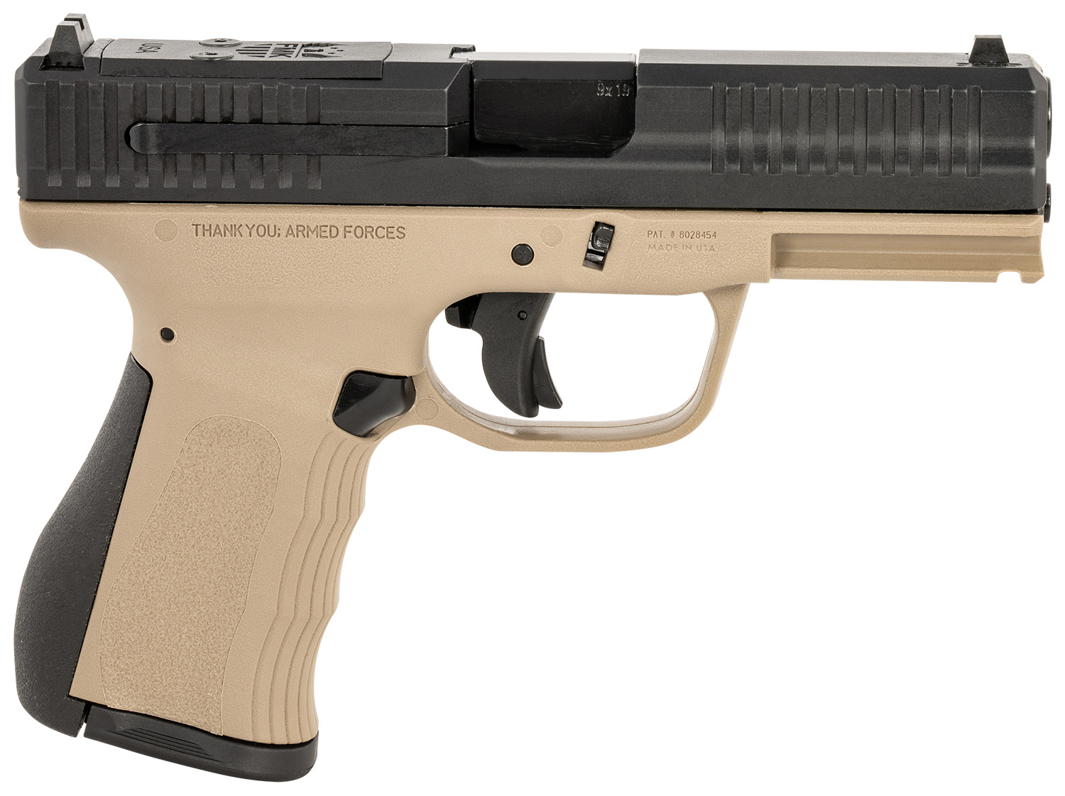 FMK Mach 9 G3 9mm 4 inch pistol in Flat Dark Earth with optic-ready slide