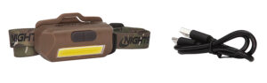 Nightstick USB-4510F Multi-Flood Headlamp Flat Dark Earth with brim clip and strap