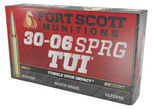 Fort Scott Munitions 30-06 Springfield 168gr TUI solid copper spun ammunition 20-round box