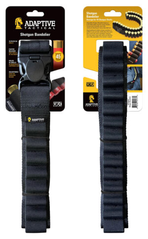 Adaptive Tactical AT06401 Shotgun Bandolier 45rd black nylon with reinforced elastic loops