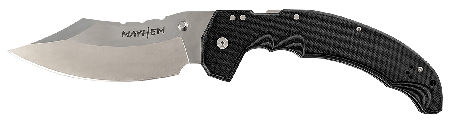 Cold Steel Mayhem CSFL60DPLM 6" folding cleaver with AUS-10A blade and black G10 handle