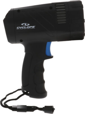 Cyclops Revo-X30 3000 lumen rechargeable handheld flashlight in black with ergonomic grip