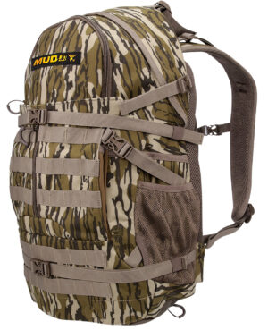 Muddy Pro Series 1300 hunting backpack in Mossy Oak Bottomland with multiple pockets and compression straps
