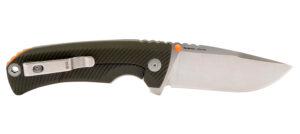 S.O.G Tellus FLK folding knife, 3.65 inch Cryo 440C blade, olive drab textured GRN handle