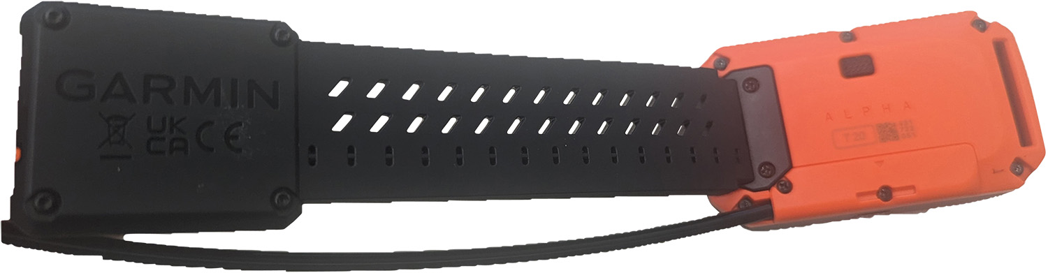 Garmin Alpha T20 replacement flex band 0101302306 Black Orange