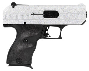 Hi-Point C-9 9mm compact pistol with white sparkle slide and black polymer frame