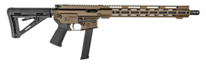 Diamondback DB15 9mm 16" FDE M-LOK rifle side view with Magpul CTR stock