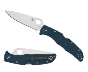 Spyderco Endura 4 Lightweight folding knife, 3.80in K390 blade, blue handle