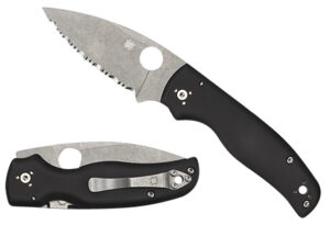 Spyderco Shaman C229GP folding knife with 3.58 inch stonewashed CPM S30V blade and black textured G-10 handle