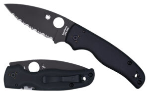 Spyderco Shaman folding knife with 3.58-inch blade and black textured scales