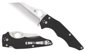 Spyderco YoJumbo C253GP 3.98 inch Wharncliffe folding knife, CPM S30V, black textured G10 handle