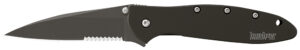 Kershaw Leek 3-inch Black DLC partially serrated folding knife