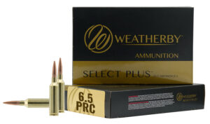 Weatherby Select Plus 6.5 PRC 156gr Berger Elite Hunter ammunition box and cartridges