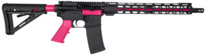 Diamondback DB175AK591 DB15  5.56x45mm NATO 16" 30+1, Black with Prison Pink Accents, Carbon Lower, 15" M-Lok Handguard, Magpul Carbine Stock, A2 Grip