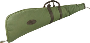 Boyt Harness GCRFUS48 48" waxed canvas rifle case OD Green with tanned leather accents and quilted flannel lining