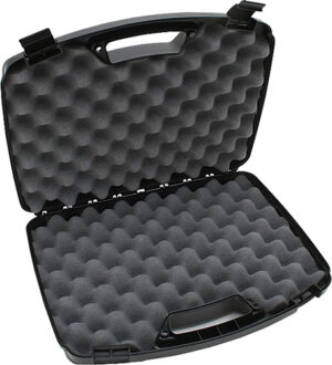 MTM two-pistol handgun case black foam-lined polypropylene with snap latches and padlock tabs