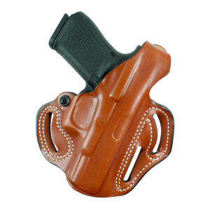 DeSantis Gunhide thumb break scabbard OWB tan leather for Sig P365-XMACRO right hand