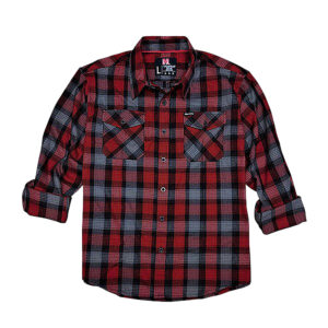 Hornady Gear 32195 flannel shirt 2XL red black gray front view