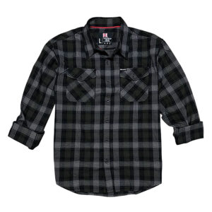 Hornady Gear 32214 flannel shirt XL in olive, black, and gray, 60/40 cotton-polyester