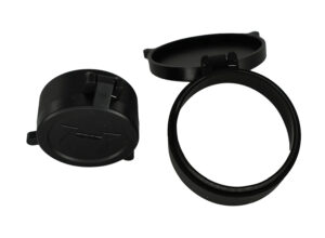 Huskemaw Optics 20SFC530T Tactical Flip-Up Lens Caps Black Rubber, 56mm Objective, Compatible w/Tactical Hunter 5-30x56mm