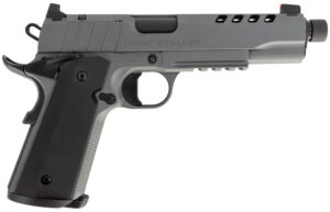 Tisas 1911 Night Stalker SF 9mm pistol in Platinum Grey with 5 in threaded barrel