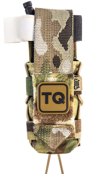 High Speed Gear TACO tourniquet pouch in Multi-Cam mounted on MOLLE