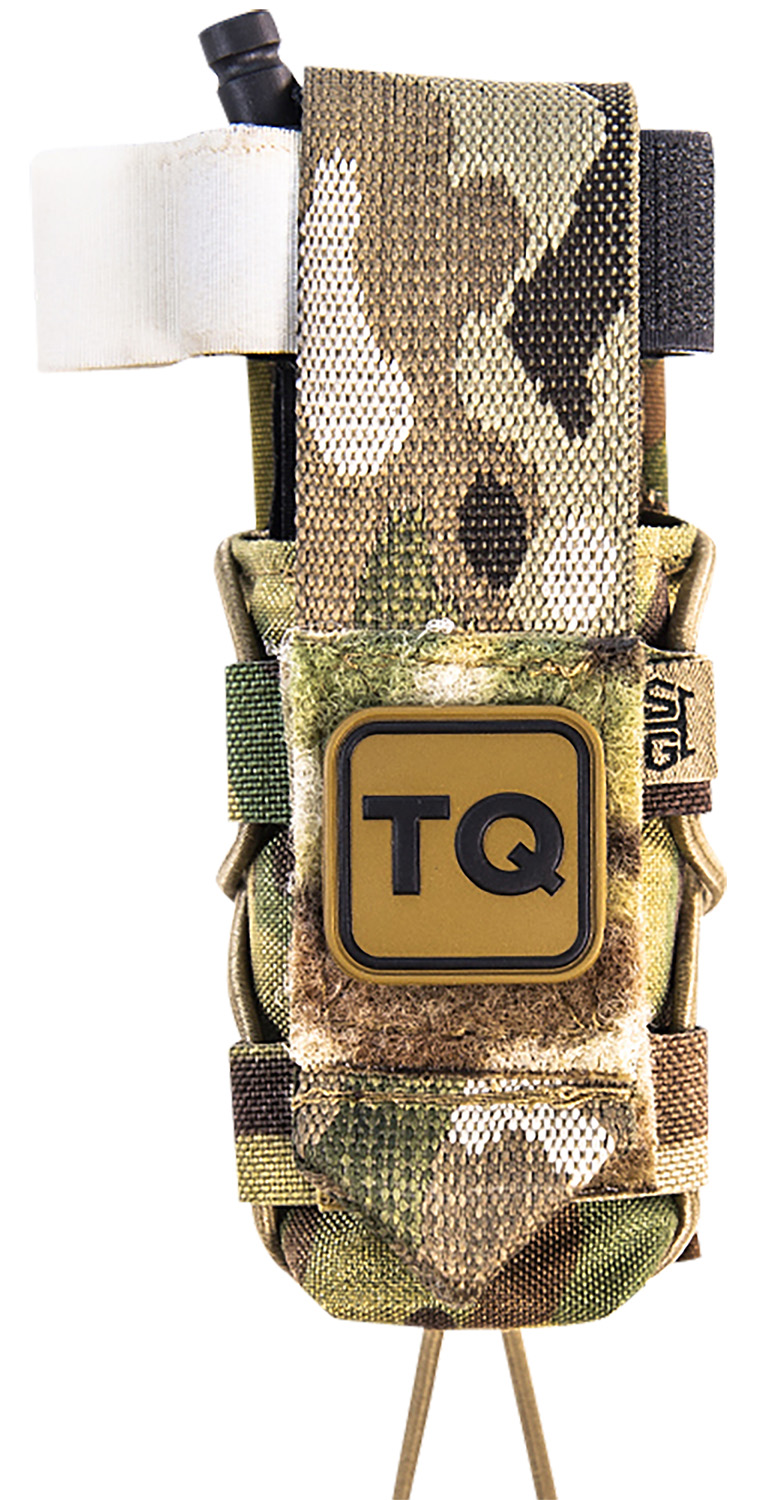 High Speed Gear TACO tourniquet pouch in Multi-Cam mounted on MOLLE