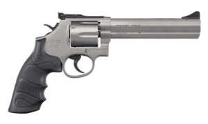 SAR Arms SR-38 6-inch stainless revolver with black finger-groove grip