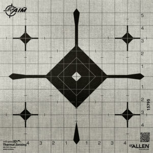Allen EZ Aim Thermal ID Grid Bullseye Target 12x12 Gray with 1-inch gridlines