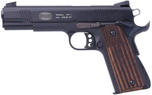 Mauser 1911 .22 LR pistol with 5 inch barrel and molded wood American flag grips