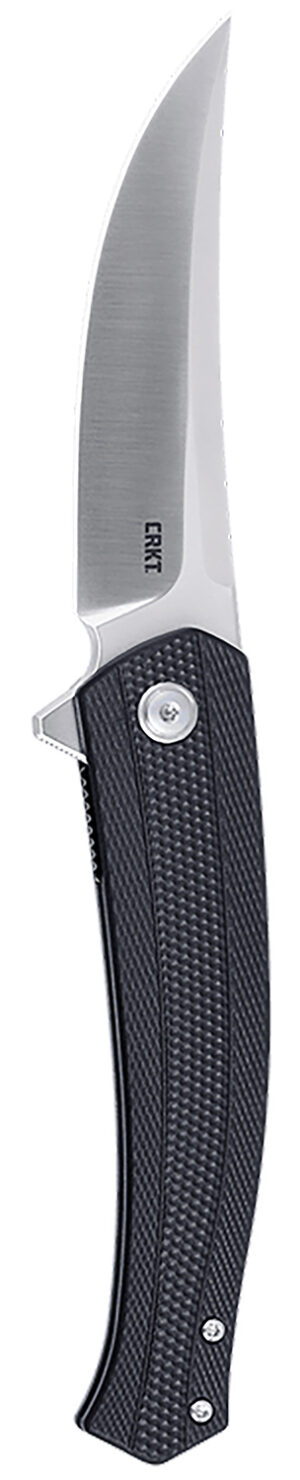 CRKT Persian folding knife with 3.44-inch D2 blade and black textured GRN handle